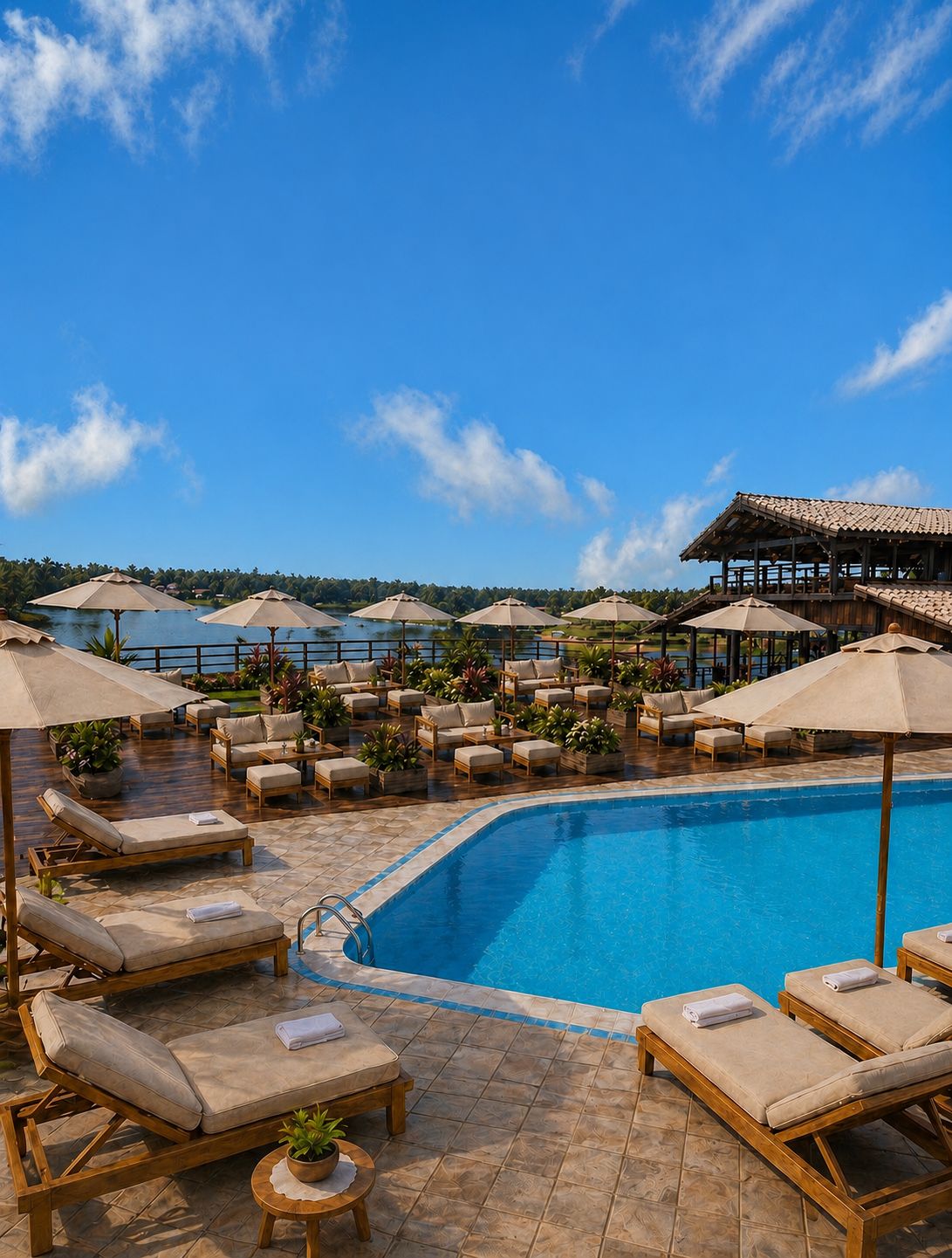 Piscina e Lago Macurany — Kwati River Club